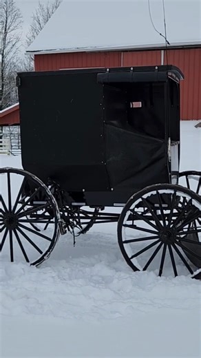 Amish buggies in snow #Amish #amishcommunity Amishcoumntry