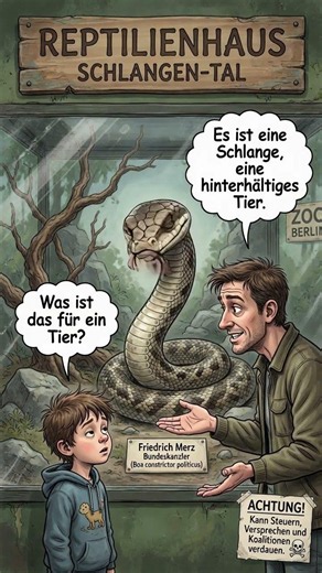 Zoo-Besuch eskaliert! 🐍😂 Was Schlangen und Politiker gemeinsam haben! #satire