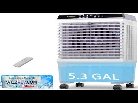 Swamp Cooler 1800 CFM Evaporative Cooler 5.3 Gal Water Tank 6 Ice