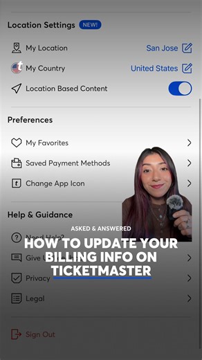 Ticketmaster on Instagram: "How to update your Billing Info in the Ticketmaster App and on web browser so you’re ready for your next sale. Share this video to someone who may need it! 🎫"