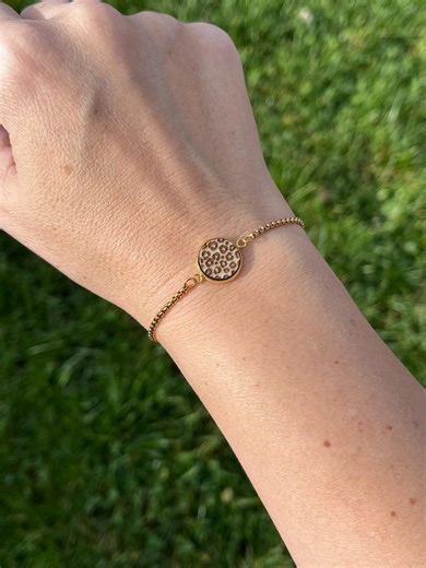 Leo Bracelet Made of Wood & Stainless Steel – a Delicate Statement in Leopard Print. - Etsy