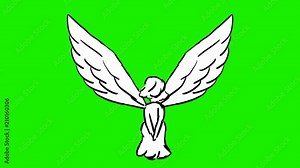 angel - 2d animated wings - green screen