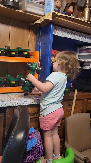 Golly, the memories ❤️❤️ From such a young age Evelynn has always wanted to help and be a part of what we were doing. | Papa's Wooden Toy Shop