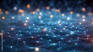 3D visualization of interconnected digital network representing technology and communication research. Concept Technology Research, Digital Networks, Communication Studies, 3D Visualization