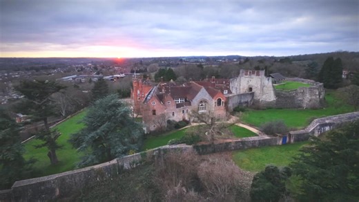 First flight with the new drone, Farnham Castle today. Built 1100 AD by William the Conqueror and frequently visit by Queen Mary 1st and King Charles 1st. We're off to the Netherlands in the Ratmobile campervan tomorrow to see the wonderful Hovenring. ♥️ Watch this space! 😁 | Pete's Ebike Adventures