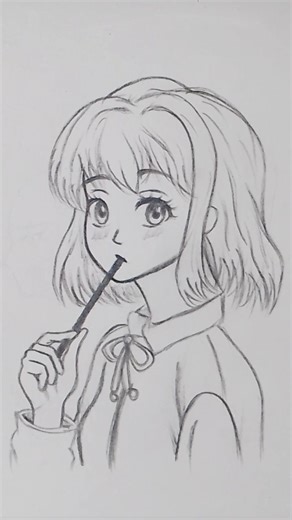 Drawing an Anime girl pose an easy way ✨#aesthetic#drawing#artidea#art#sketch#artist#short#viral