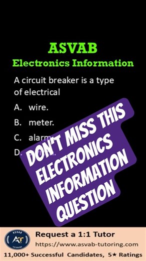 ASVAB Electronics Information | Circuit Breaker Function Question #asvab #militaryexam