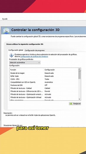 Configura tu Panel de Nvidia para Mejorar FPS