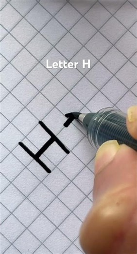 How to write capital Letter H in Cursive
