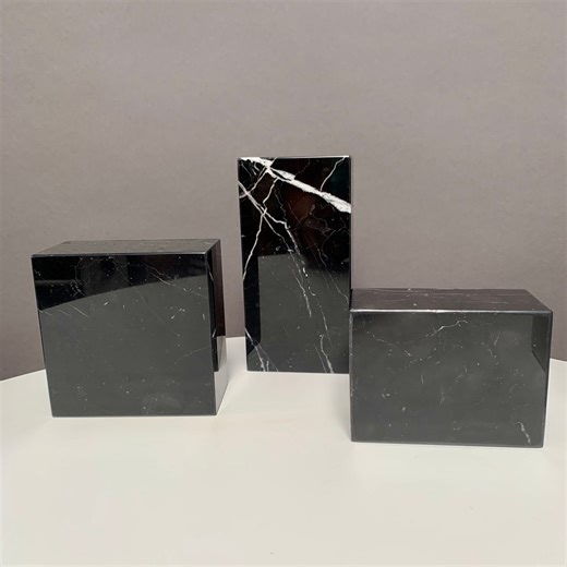 Black Marble Display Pedestal: Nero Marquina Stone Riser (4x4x2) - Etsy