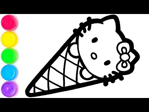 Hello Kitty, Tim Ice Cream Belajar Menggambar dan Mewarnai untuk Anak-anak