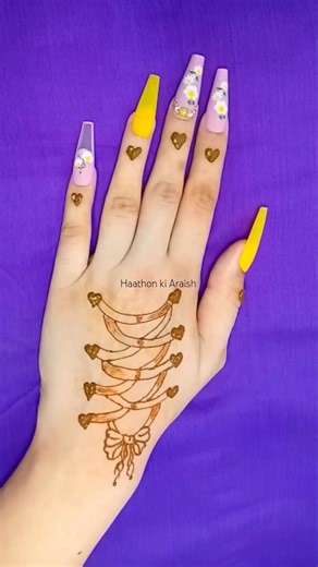 Shoe lace mehndi tattoo art