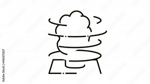 pottery making process Icon Animation. black pottery making process animated icon on white background Stock Video