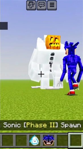 mutant snow golem vs Sonic fight in Minecraft #shorts #minecraft