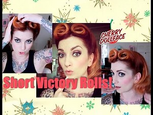 Victory Rolls For Short Hair! Vintage Hair Tutorial by CHERRY DOLLFACE