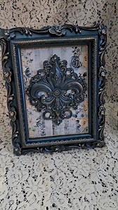 7.7K views · 173 reactions | old world , tuscan designed picture frame, resin fleur de lis.#pictureframing #decoupagepaper #decoupageart #resinart | Vintage To Chic | Facebook