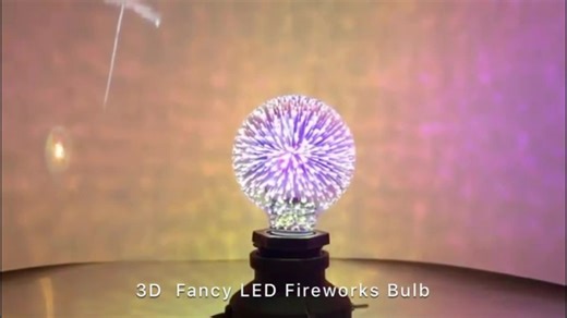 A60 ST64 G80 Led E27 Lamp 3D Fireworks Bulb Colorful Decoration Firework Light AC Hotel Glass