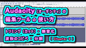 Audacity (オーダシティ) の 編集ツールの使い方 - トリミング(カット) / 無音化 / 波形のコピペ / 分割