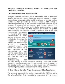 Paralytic Shellfish Poisoning in Marine Sciences Sub-Plan Classwork Homework