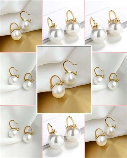 White Pearls Cubic zirconia Earrings Zirconite. 826E3092