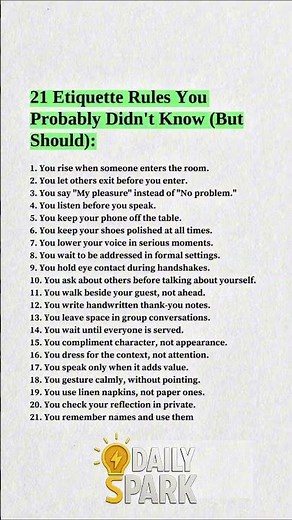 21 Etiquette Rules You Should Know