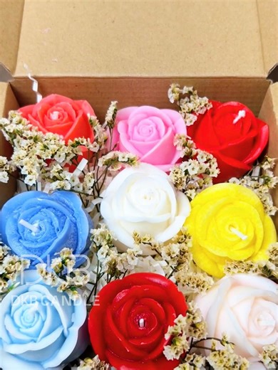 Soy Wax Mini Rose Candle Set#handmadecandles #DIYcandle #candlemaking #scentedcandle #dkbcandles #weddingdecoration #candles #homedecoration #weddingcandles #soywax #homedeco