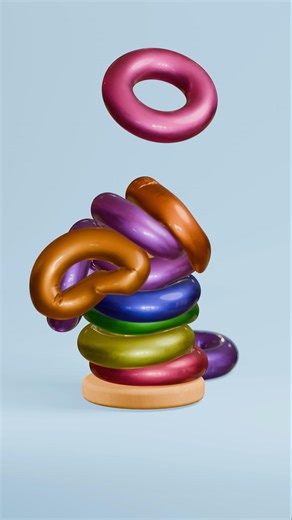 Soft Donut Physics 🍩 ASMR #Shorts#ASMR#Satisfying#2DPhysics#OddlySatisfying#Relaxing