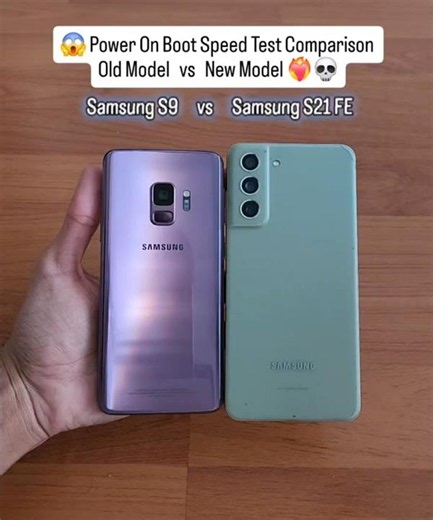 🔥 Samsung S9 vs Samsung S21 FE⚡Power On Boot Speed Test | SHOCKING Winner!😱 #Shorts #viral #ytshorts