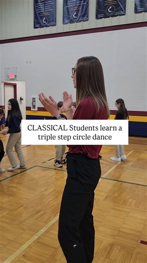 Watch and listen as CLASSICAL fourth grade students learn a triple step circle dance in PE! This helps to promote both movement and body awareness. It also helps students to practice gratitude and respect for their partners. • Class taught by Ms. Hanna Duncan and Ms. Juliana Puglielli | Cincinnati Classical Academy