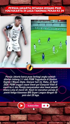 PSIM vs Persija, Macan kemayoran gagal raih poin penuh