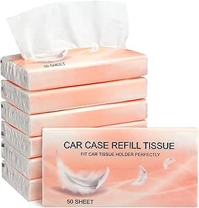 24 Pack Car Tissue Refills 2400 Sheets Facial Travel Tissue Box Container Fit for Car