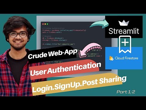 Build Streamlit Python LOGIN-SIGNUP -Authentication Web App|Python + Firebase authentication PART 1