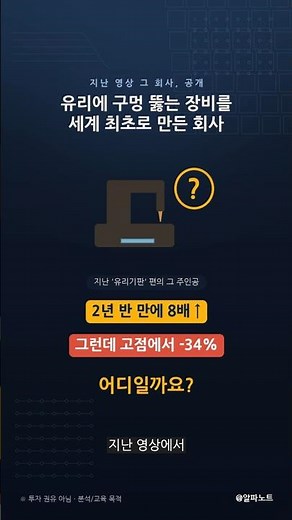 유리에 구멍 뚫는 장비 세계 최초, 2년 반 8배 뛰고 -34%? | 필옵틱스 (유리기판 ②)