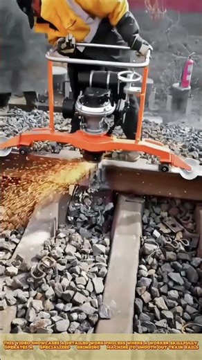 The Process of Grinding Train Rails with a Specialized Machine #workprocess