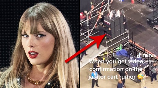 Viral video proves Taylor Swift travels to stage on tour inside a janitor cart