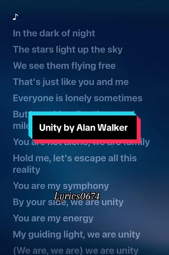 Unity by Alan Walker - Meaningful Lyrics