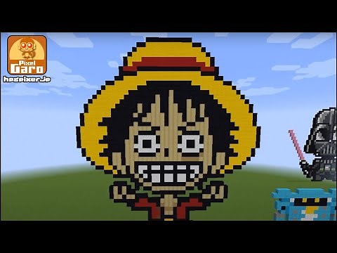 [Minecraft pixel art creation] I tried making Monkey D. Luffy in Minecraft [ONE PIECE]