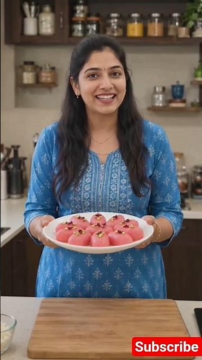 Pink Rasbhari 💗 | Soft & Creamy Homemade Sweet Recipe 😍 Easy Mithai #shorts