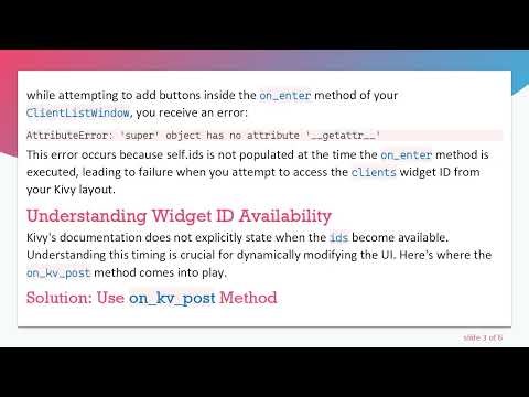 Resolving Dynamic Button Creation Issues in Kivy with on_kv_post
