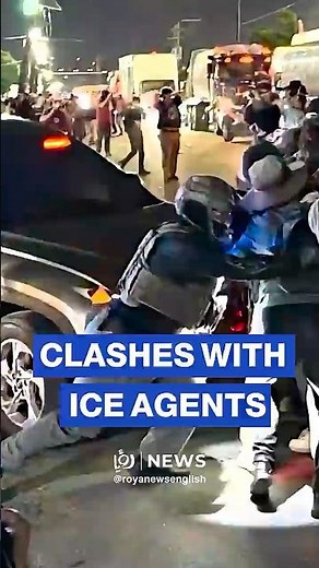 Clashes erupt between protesters and ICE Agents outside Newark Facility