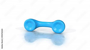 3D Telephone Icon on a Reflective Floor. Vintage Phone 3D Animation. 4K