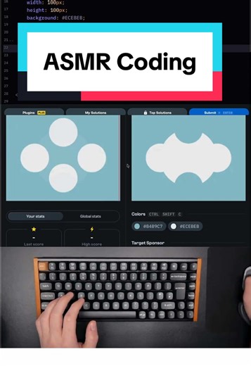 Keyboard ASMR Coding Experience for CSS Battle