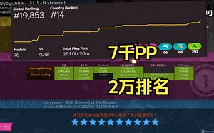 我今年Osu!目标达成!! 7千PP和2万排名 380pp直播纪录