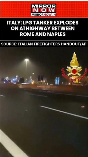 Tanker Carrying LPG Explodes on A1 Highway After Collision, Prompting Massive Evacuation #shorts