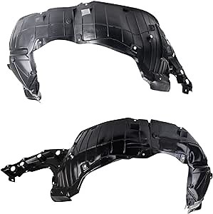 TRQ Front Driver and Passenger Side Inner Fender Liner Set Compatible with 2016-2018 Nissan Altima