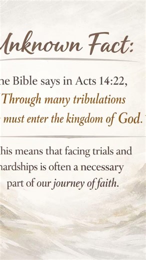 Tribulation is not punishment but preparation.