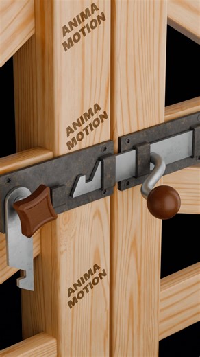 Garden gate latch mechanism – 3D animation. Manual barn latch. Perfect latch design for barn gates, garden doors, and fence gates. #gatelatch #gardengate #fencegate #3danimation #reels #barn | Animamotion