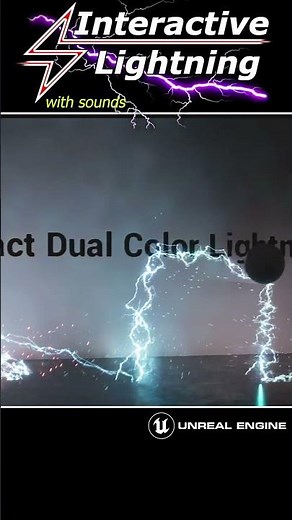 Interactive Lightning Directional Laser+Lightning examples on Unreal Engine
