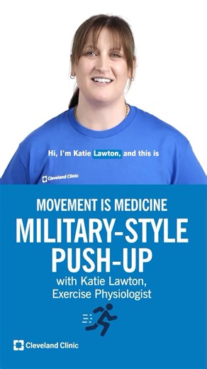 In the simplest terms, here’s how to do a push-up. Note that this describes what some call the “military” style push-up, which is favored for its benefits, but also because there’s less chance of over-using or injuring your shoulders (as there is with another common style when your arms are wider apart). | Cleveland Clinic