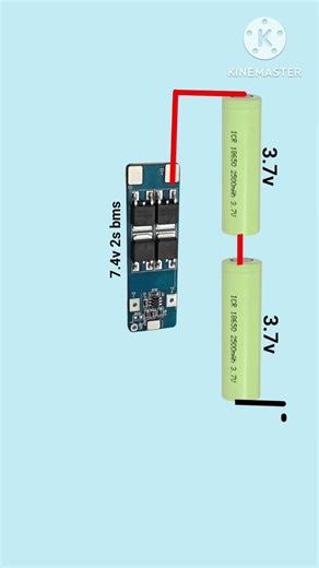 7.4v 2s bms board simple connection #shorts #bms